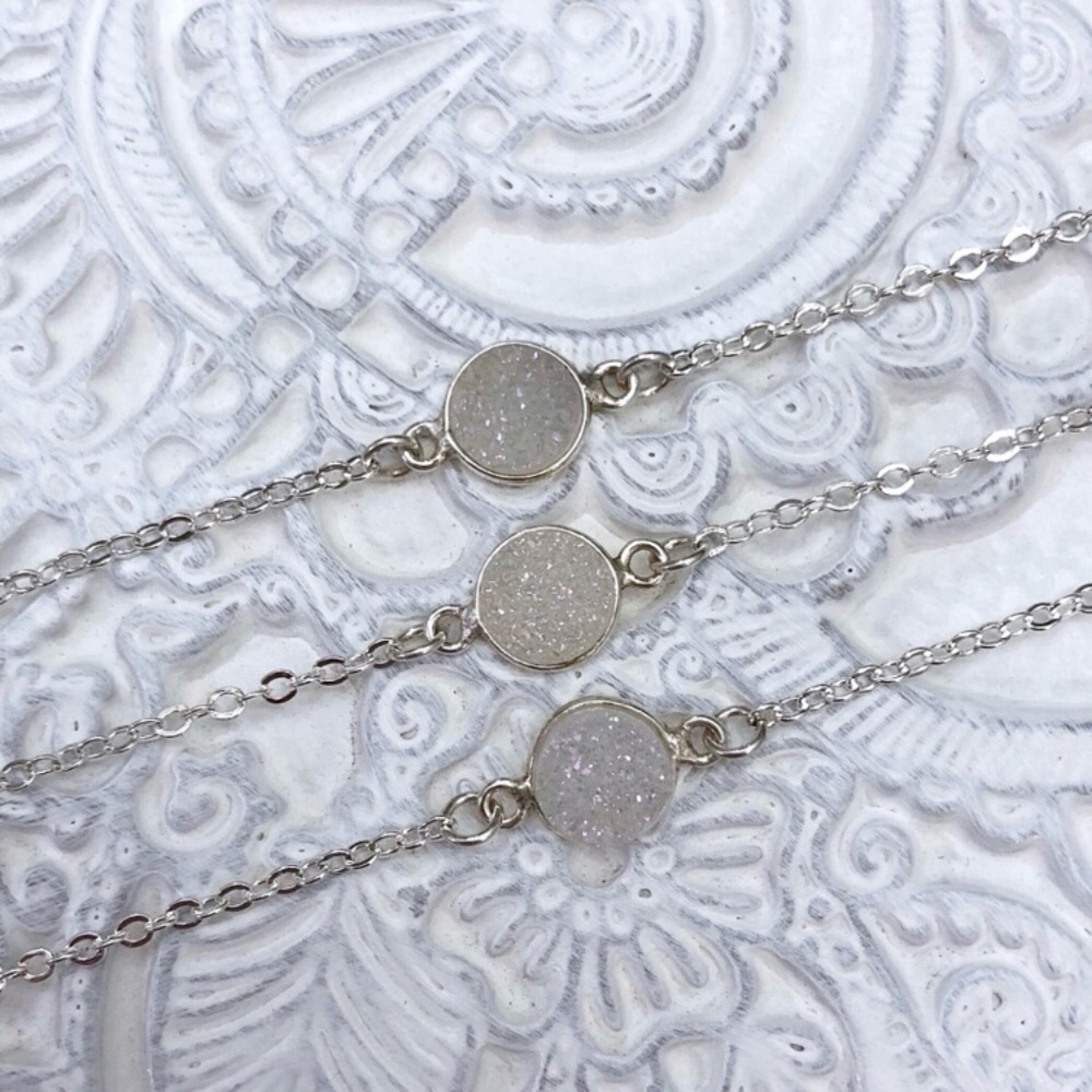 Silver Druzy Choker